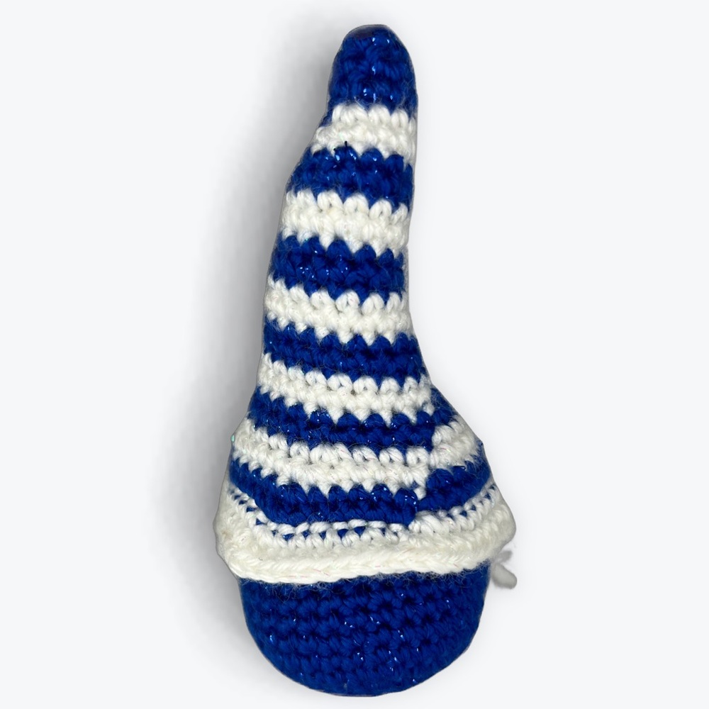 Handmade Crochet Holiday Gnome Hanukkah Theme or Blue Christmas Theme - Picture 6 of 9